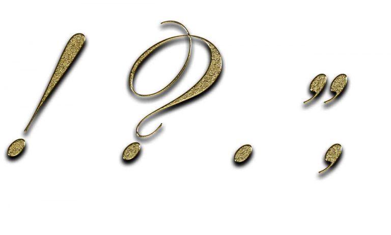 Picture of gold punctuation marks